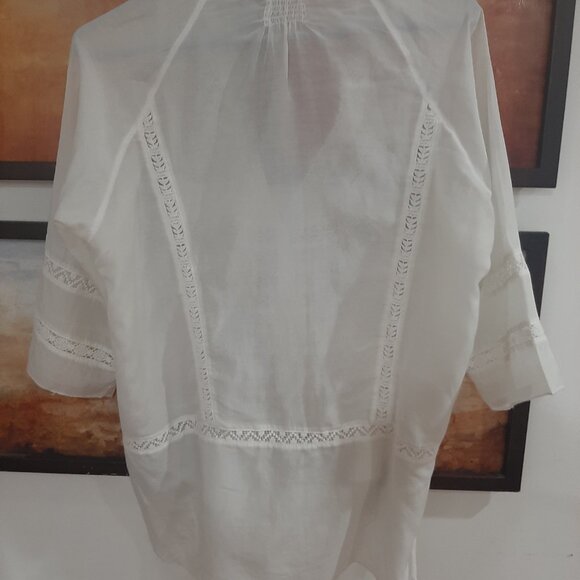 Anthropologie boho crochet silk blouse - Picture 6 of 16